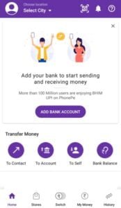 add bank account in phonepe