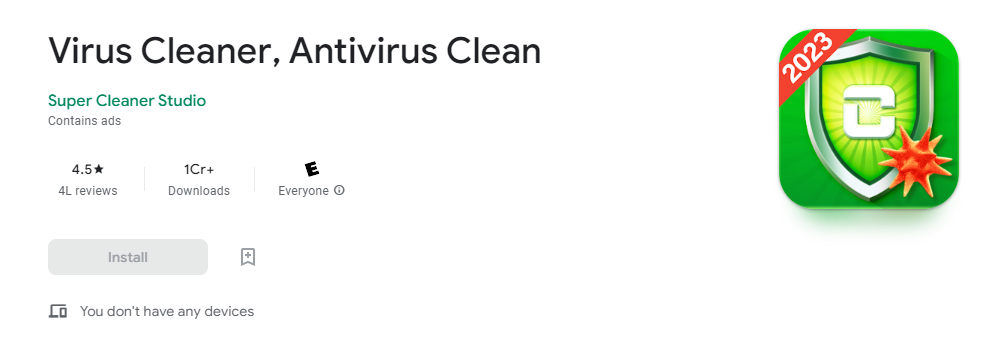 Virus cleaner वायरस हटाने वाला ऐप 